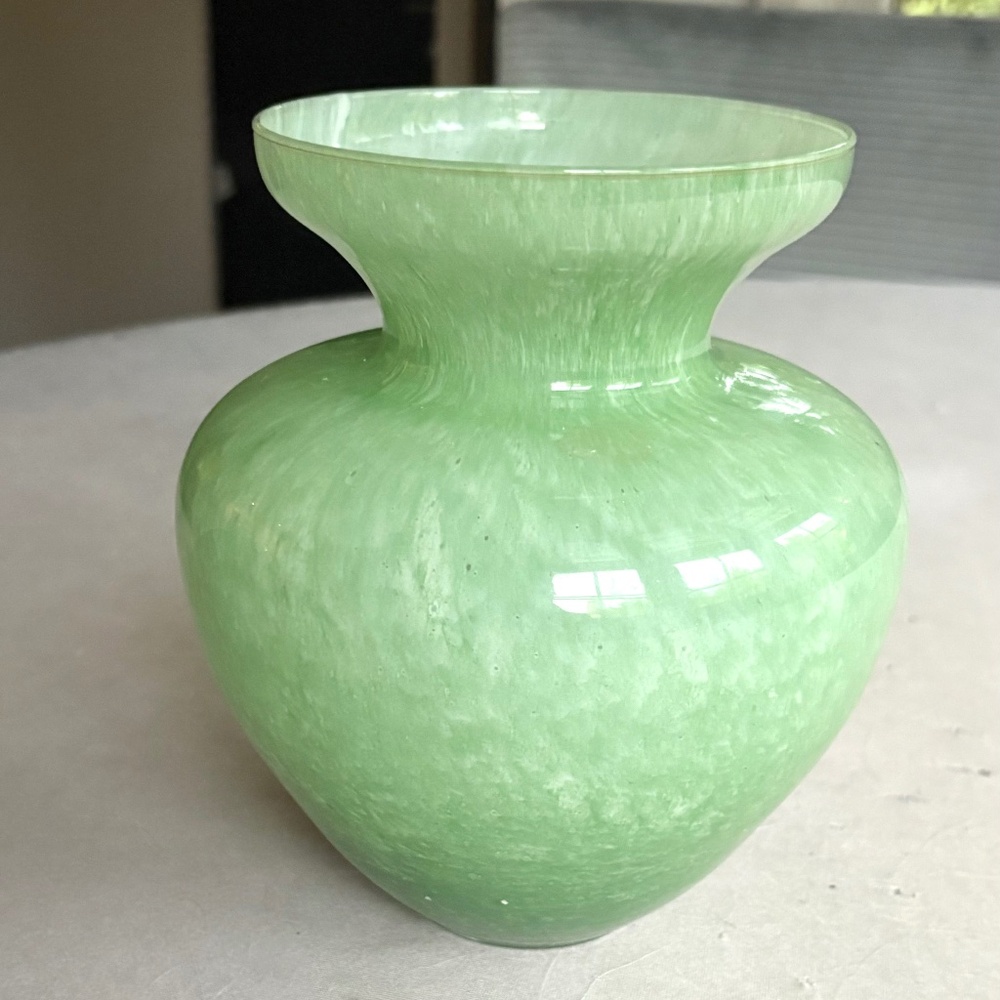 Beautiful Green Opaque Glass Vase